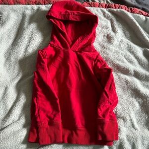 Red primary pull over sweatshirt
